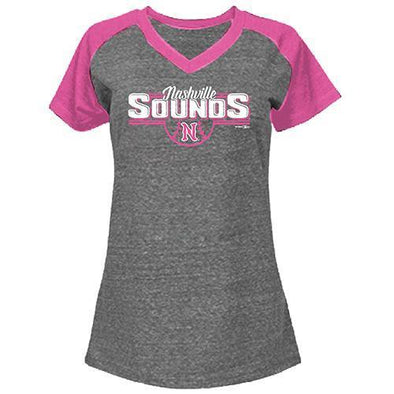 Nashville Sounds Girls Pink Rumor Raglan Tee