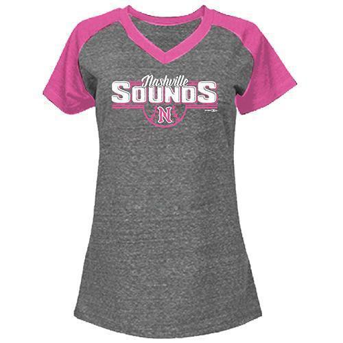Nashville Sounds Girls Pink Rumor Raglan Tee
