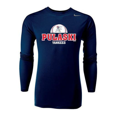 Pulaski Yankees Dri-Fit Nike Long Sleeve T-Shirt - Navy