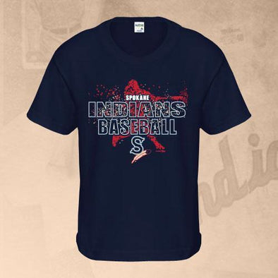 Spokane Indians Youth Navy Splash Baseball Design