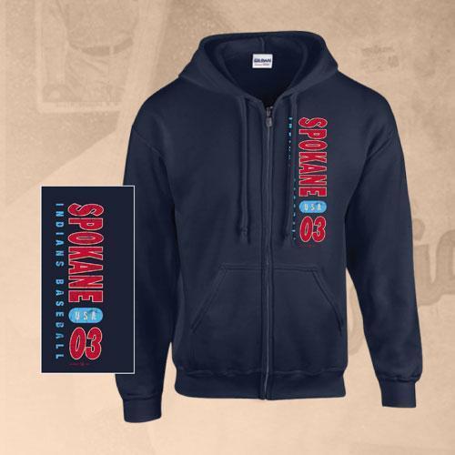 Spokane Indians Navy Spokane Full-Zip Hooded Sweatshirt