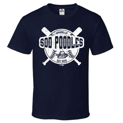 Amarillo Sod Poodles Navy Youth Dungeon Tee