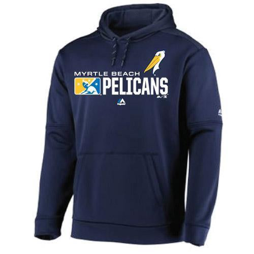 Myrtle Beach Pelicans MAJESTIC NAVY AUTHENTIC COLLECTION PLAYERS HOOD