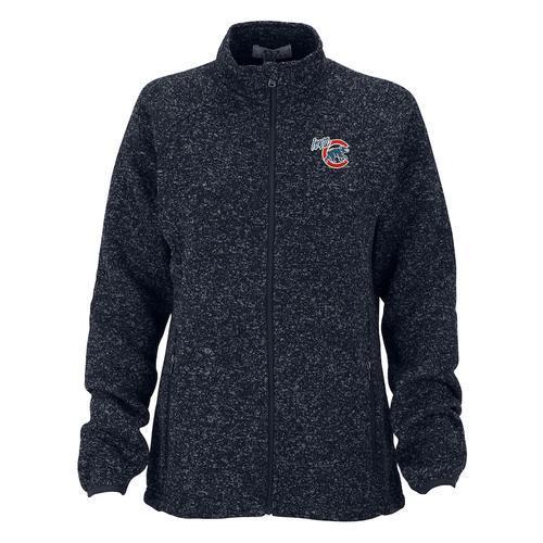 Iowa Cubs Women's Summit Sweater Fleece Jacket, Navy Heather
