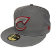 Columbus Clippers New Era Gray Red C Fitted Cap, Columbus Clippers