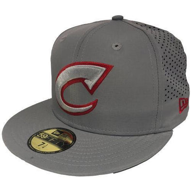 Columbus Clippers New Era Gray Red C Fitted Cap, Columbus Clippers