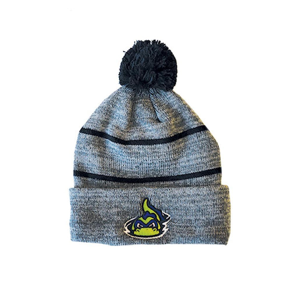 Vermont Lake Monsters Heather Gray & Navy Knit Winter Cap - OC Sports