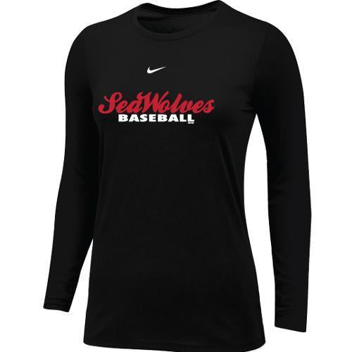 Erie SeaWolves Nike Women's L/S Black Dri-Fit