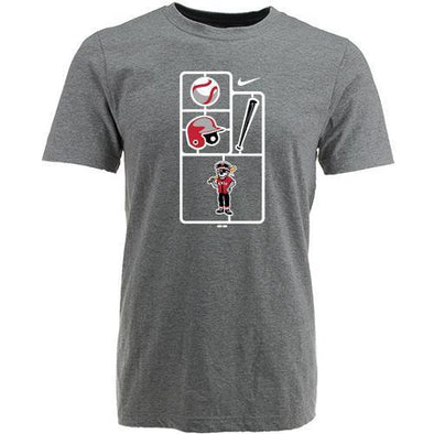 Erie SeaWolves ErieSeaWolves Nike Youth Grey Helmet Bat Ball Tee