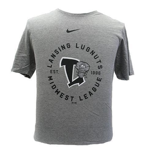 Lansing Lugnuts Lugnuts Nike Gray T-shirt
