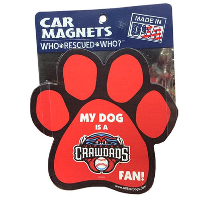 Hickory Crawdads Paw Print Magnet