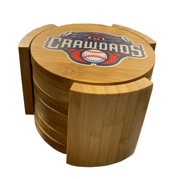 Hickory Crawdads Bamboo Coasters