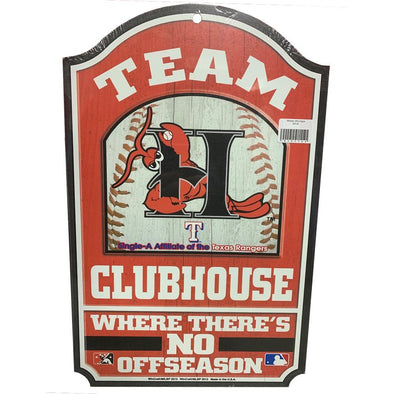 Hickory Crawdads Team Clubhouse Wood Sign