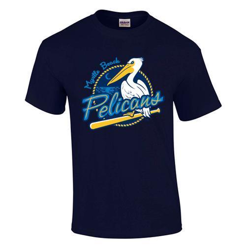 MYRTLE BEACH PELICANS TEE NAVY PRIMARY LOGO