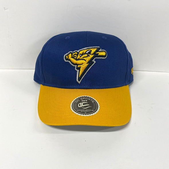 Adult Adjustable Bright Blue/Gold Cotton Cap