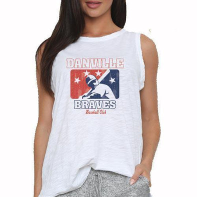 Danville Braves Ladies Slub Tank White