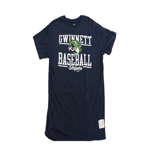 Gwinnett Stripers Original Retro Brand Cap Logo Baseball Navy Tee