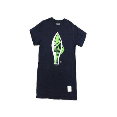 Gwinnett Stripers Original Retro Brand Fish Feather Navy Baseball Tee