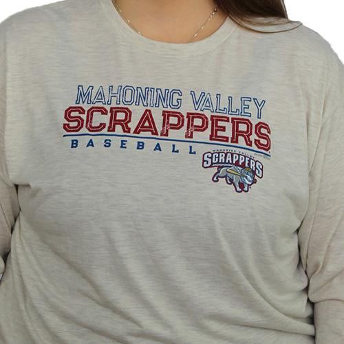 Mahoning Valley Scrappers L/S Oatmeal Tee w/ Logo