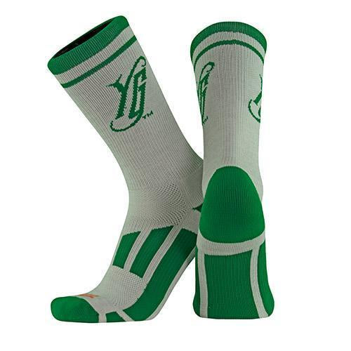 Hartford Yard Goats Off-White and Green YG Socks