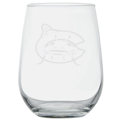 Carolina Mudcats Stemless Wine Glass