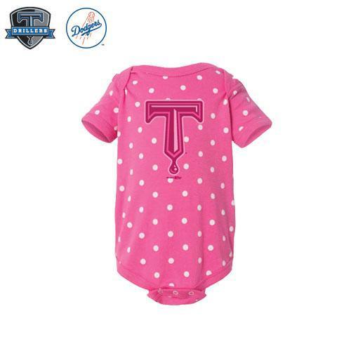 Tulsa Drillers Creeper Pink Polka Dot