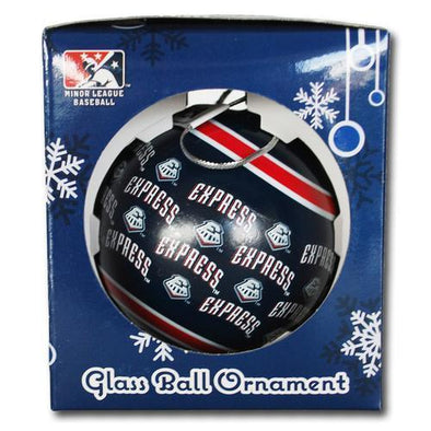 Round Rock Express Navy Round Repeating Ornament