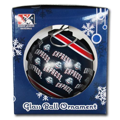 Round Rock Express Navy Round Repeating Ornament