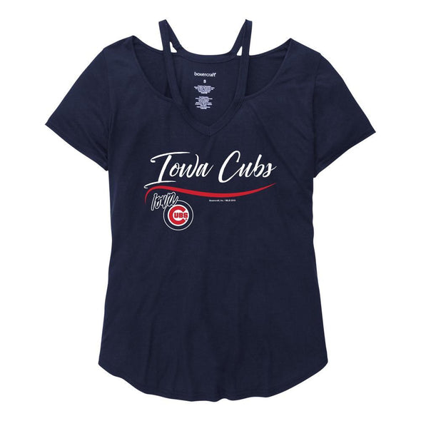 Iowa Cubs Women's Moxie Tee, Navy