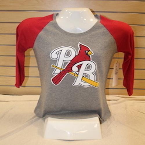 Palm Beach Cardinals PB CARDINALS WOMEN'S RED CLUB RAGLAN TEE
