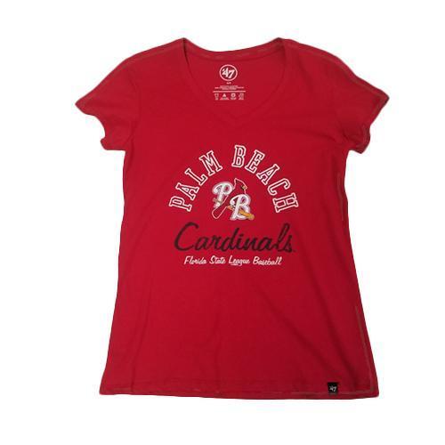 Palm Beach Cardinals PB Cardinals Women's Arch Script V-neck