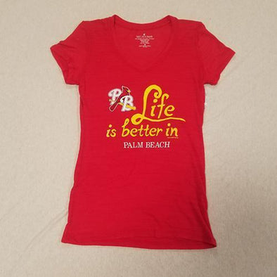 Palm Beach Cardinals PB Cardinals Women's Life Is V-neck
