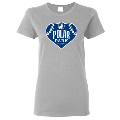 Worcester Red Sox Grey Women's Polar Park Heart Tee