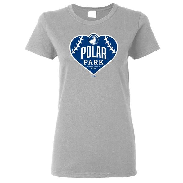 Worcester Red Sox Grey Women's Polar Park Heart Tee