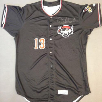 Erie SeaWolves 2016 Erie SeaWolves Autographed Game Worn Lance Parrish Black Jersey Size 50