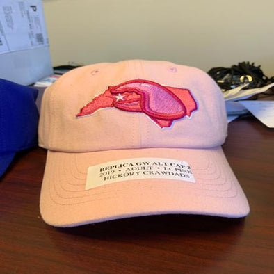 Hickory Crawdads Adjustable Pink State Hat
