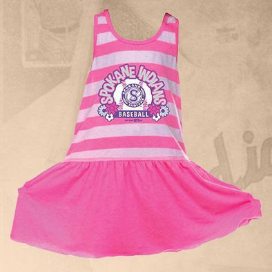 Spokane Indians Toddler Pink Striped Dress