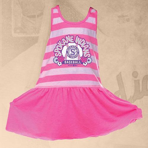 Spokane Indians Toddler Pink Striped Dress