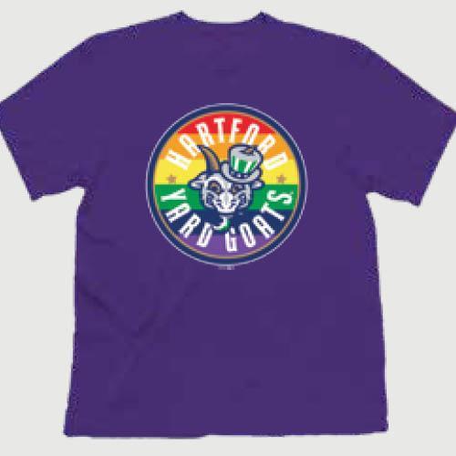 Hartford Yard Goats Retro Brand Pride T-Shirt - Purple