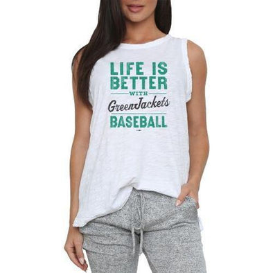Augusta GreenJackets Ladies Slub White "Life" Tank
