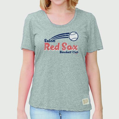 Salem Red Sox Retro Women's Relaxed Tee Grey