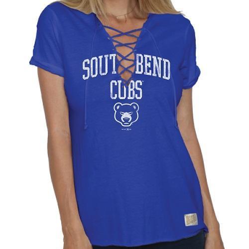 South Bend Cubs Women's Laced Up Tee Royal