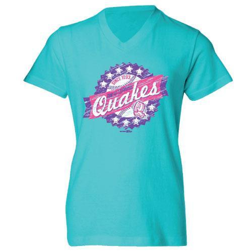 Rancho Cucamonga Quakes Youth Girls Aqua V-Neck