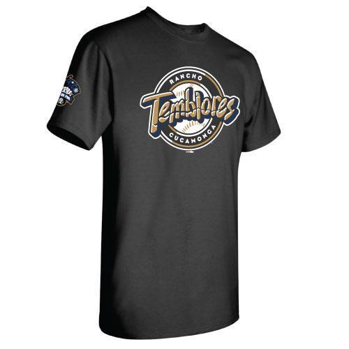 Rancho Cucamonga Quakes Black Temblores Primary Logo T-shirt