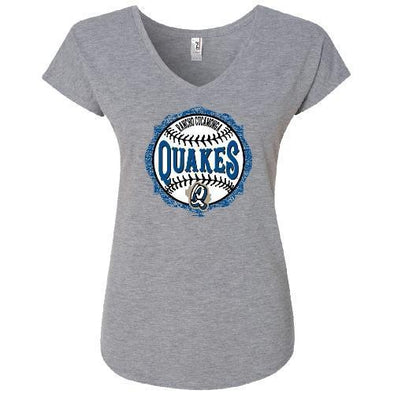 Rancho Cucamonga Quakes Women's Grey Tincap V-Neck