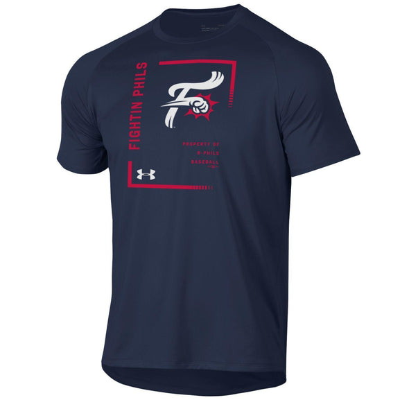 Navy UA Fightin Phils Tech Tee with F-Fist