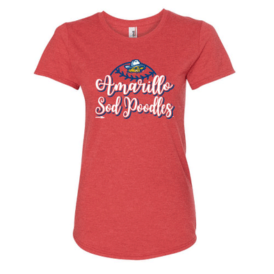 Amarillo Sod Poodles Heather Red Women's Debbie Tee