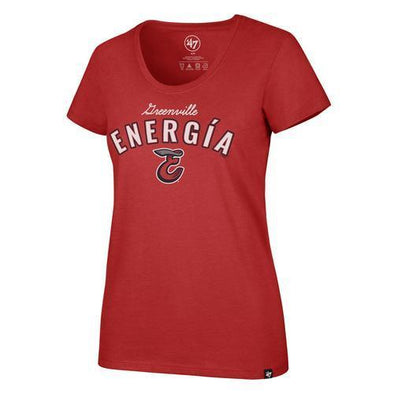 Greenville Drive 47 Brand Ladies COPA Energia Red Vnck Tee