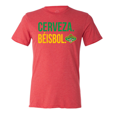 Arkansas Travelers Cerveza Beisbol Tee Red