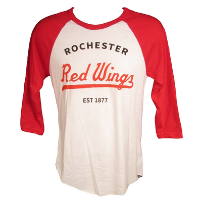 Rochester Red Wings Red and White Baseball Tee